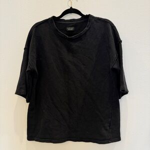 Zara Man Black 3/4 sleeve Top Size Small